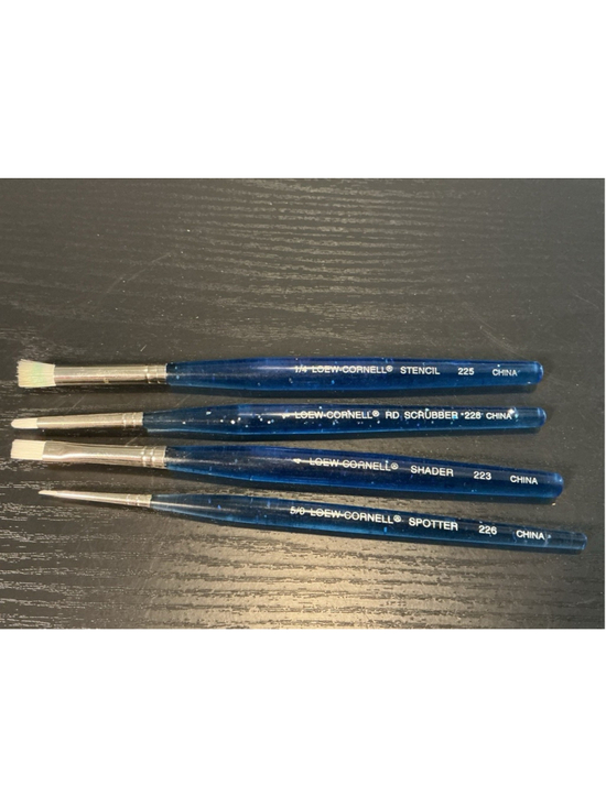 Loew-Cornell Other - Loew-Cornell Glitter Handle Paint Brushes 225 228 223 226 Crafting Stencil Lot 4